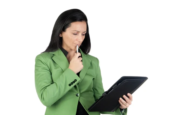 Businesswoman reading — Stock Photo, Image