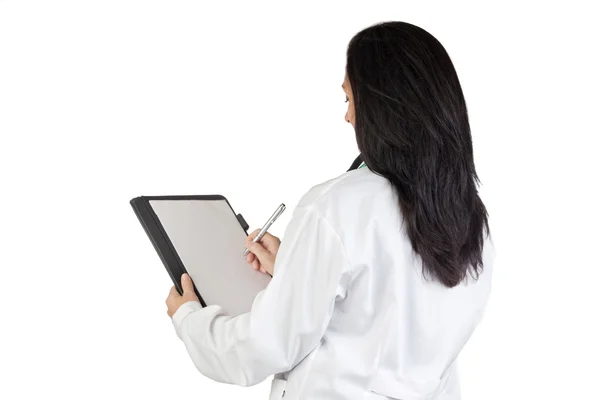 Doctor woman doing report — Stock Photo, Image