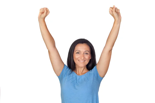 Winer girl celebrating success — Stock Photo, Image