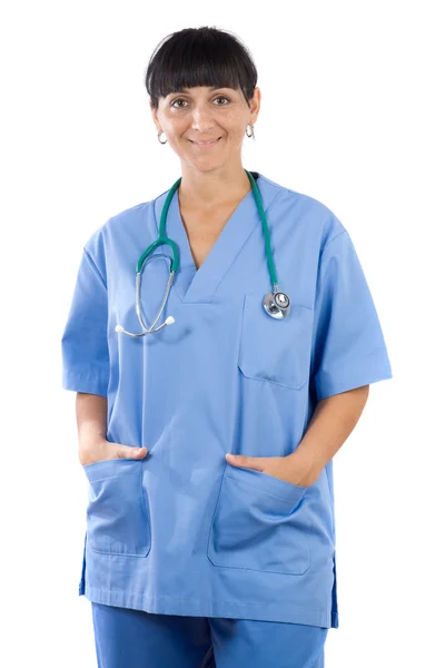 Kvinna läkare står — Stockfoto