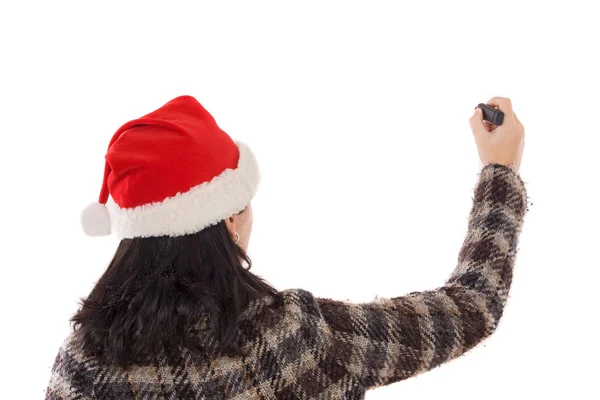 Девушка в шляпе Рождества — стоковое фото