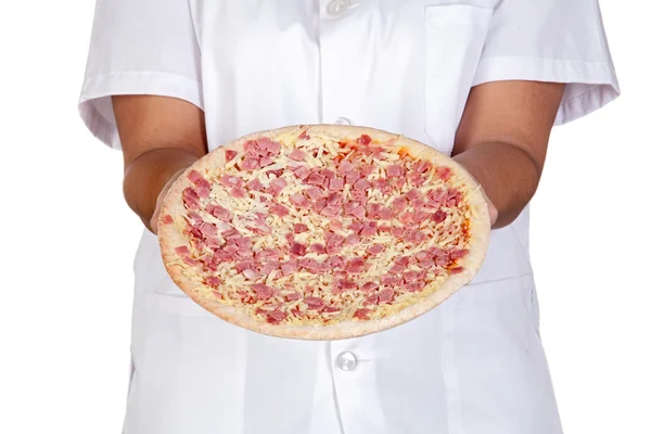 Delicious ham pizza — Stock Photo, Image