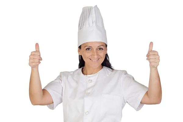 Bella cuoca ragazza accettando — Foto Stock