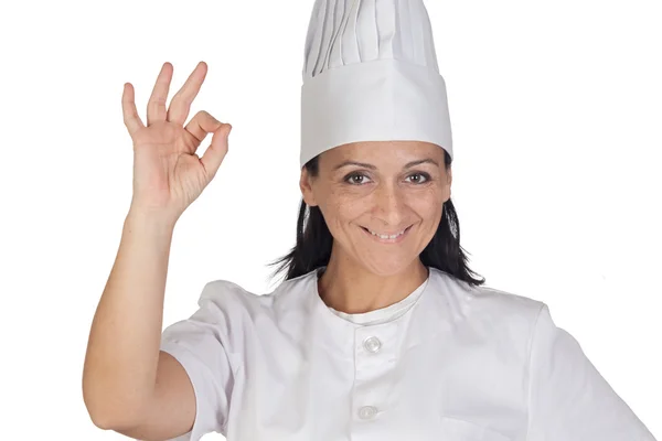 Güzel aşçı kız kabul — Stok fotoğraf
