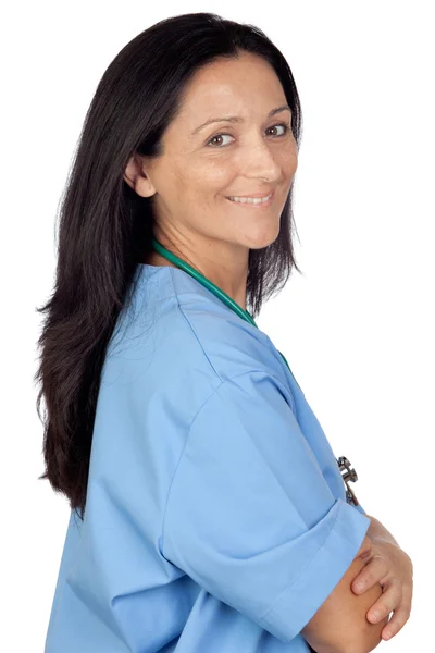 Atraktivní brunetka doktor — Stock fotografie
