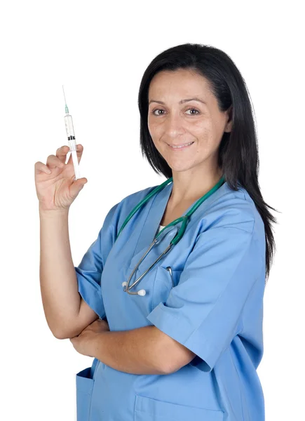 Attraktiva doktor kvinna beredd att göra ett vaccin — Stockfoto
