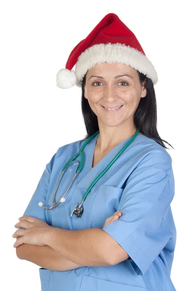 크리스마스 컵 매력적인 의사 여자 — 스톡 사진
