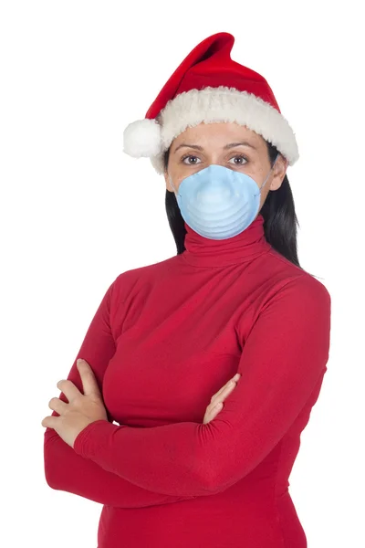 Girl at Christmas with mask — Stock Photo, Image