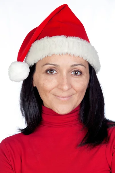 Beautiful girl with Christmas hat — Stock Photo, Image