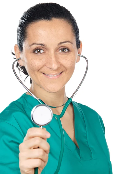 Attraente signora medico (concentrarsi in faccia ) — Foto Stock