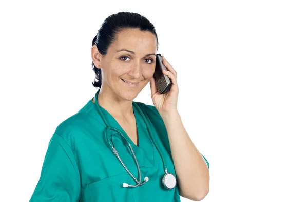 Lady Doctor parlant au téléphone — Photo