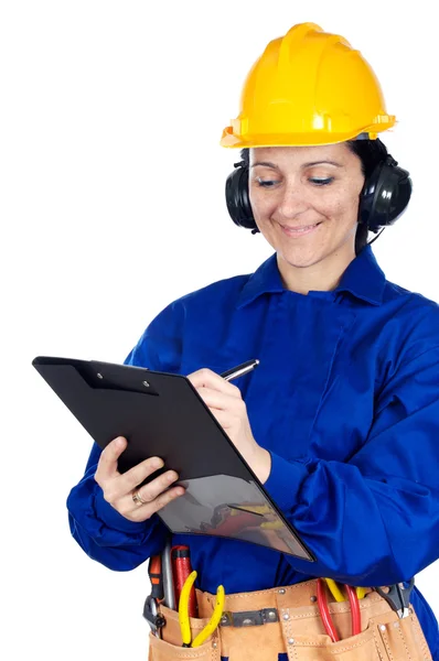 Lady construction worker — Stock Photo, Image