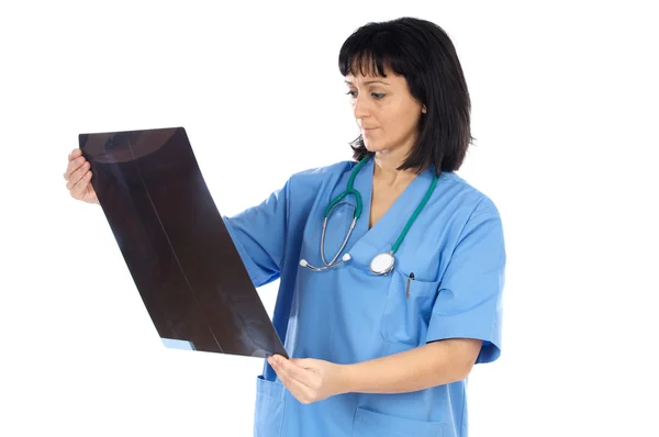 Donna medico con radiografia — Foto Stock