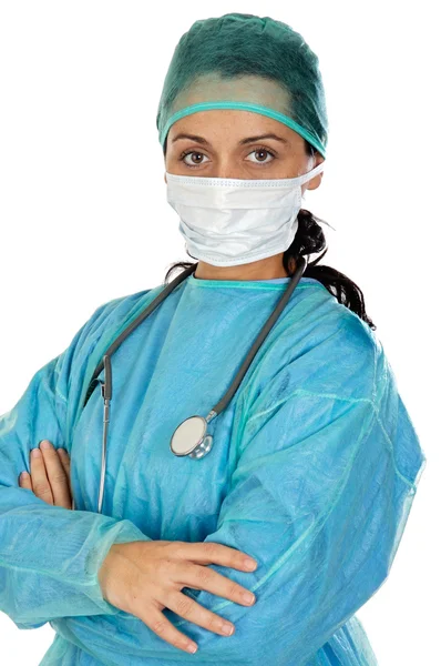 Médica atraente senhora — Fotografia de Stock