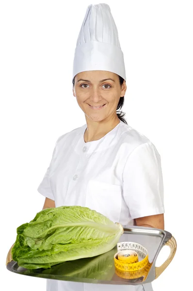 Mujer cocinera atractiva feliz —  Fotos de Stock