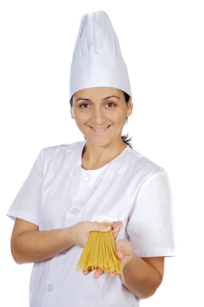 快乐有吸引力厨师的女人 — 图库照片