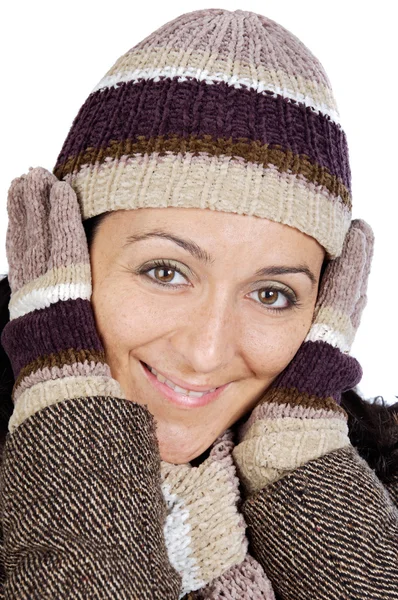 Atractiva dama protegida para el invierno — Foto de Stock