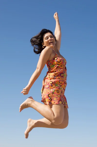 Beautiful girl flying — Stock Photo, Image