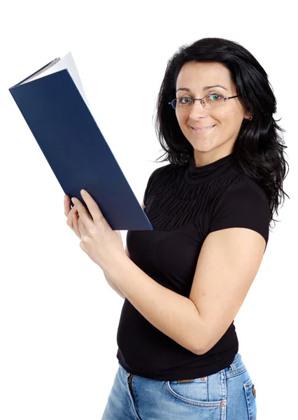 Atraktivní dáma, čtení knihy — Stock fotografie