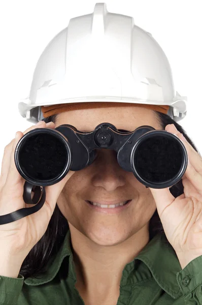 Ingenieur vrouw op zoek — Stockfoto