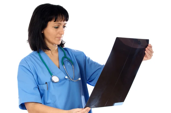 Mujer médico whit radiografía — Foto de Stock