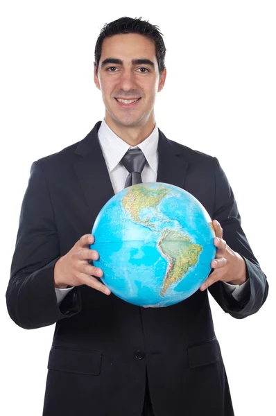 Hombre sosteniendo globo Imagen de stock