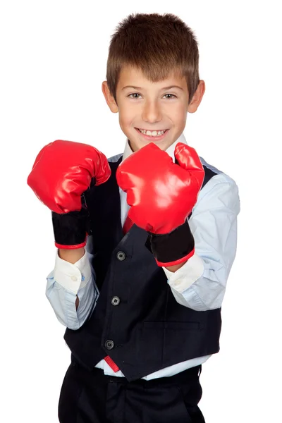 Businessman with boxing gloves Stock Picture