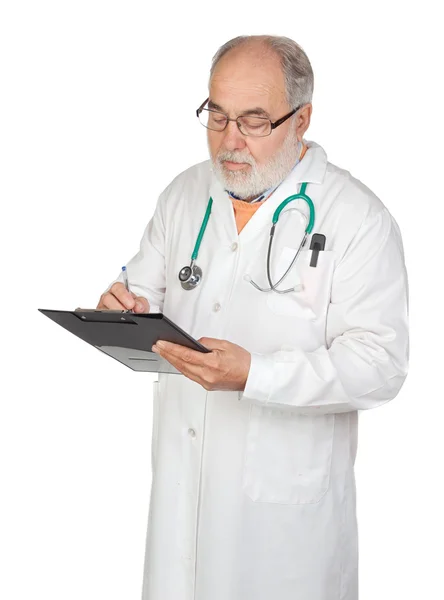 Senior doctor with clipboard Royalty Free Stock Images