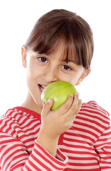 Elma yiyen kız. — Stok fotoğraf