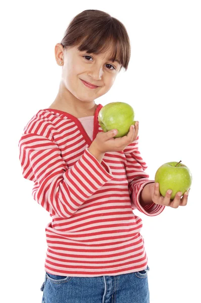 Dziewczyna odrobina jabłka — Zdjęcie stockowe
