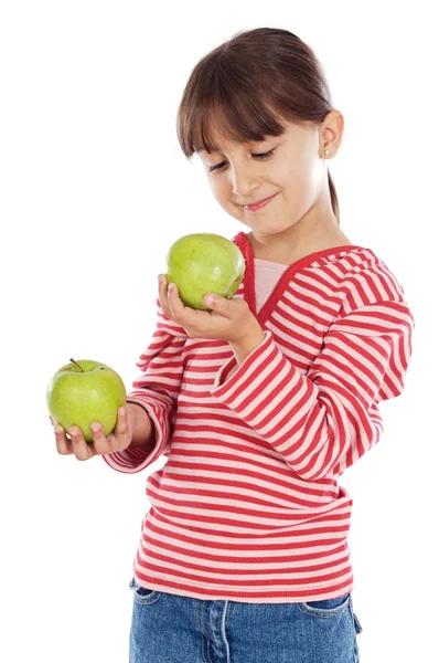 Meisje whit appels — Stockfoto