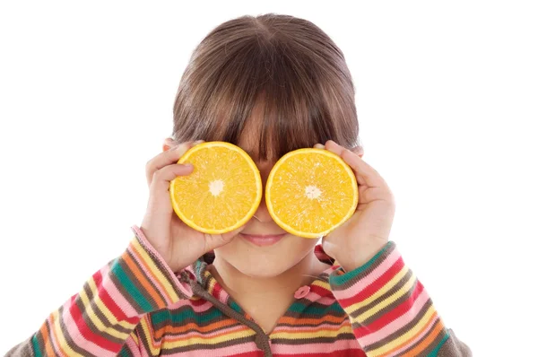Κορίτσι με πορτοκάλια — Φωτογραφία Αρχείου