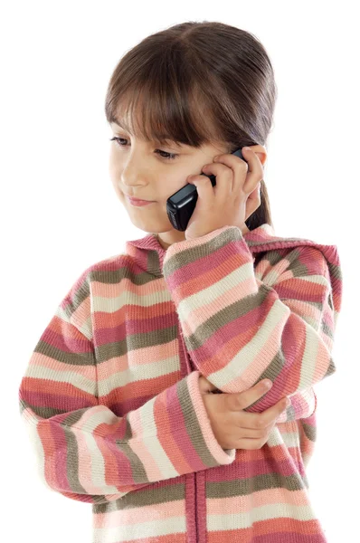 Casual κορίτσι μιλάει στο κινητό το — Φωτογραφία Αρχείου