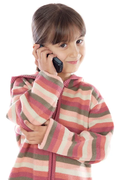 Chica casual hablando por el teléfono celular — Foto de Stock