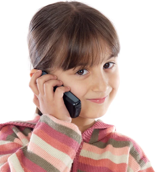 Casual meisje praten op de mobiele telefoon — Stockfoto