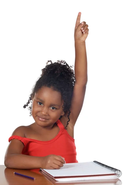 Girl raising hand — Stock Photo, Image