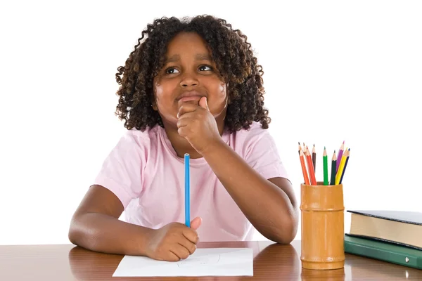 Adorable african girl thinking — Stock Photo, Image