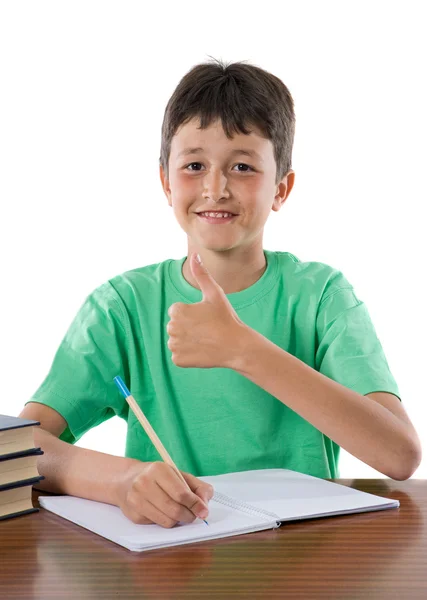 Student boy saying OK — Stock Photo, Image