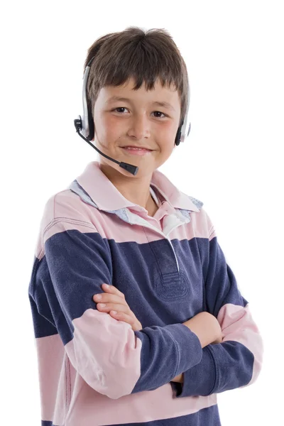 Adorable child with headphones — Stock Photo, Image