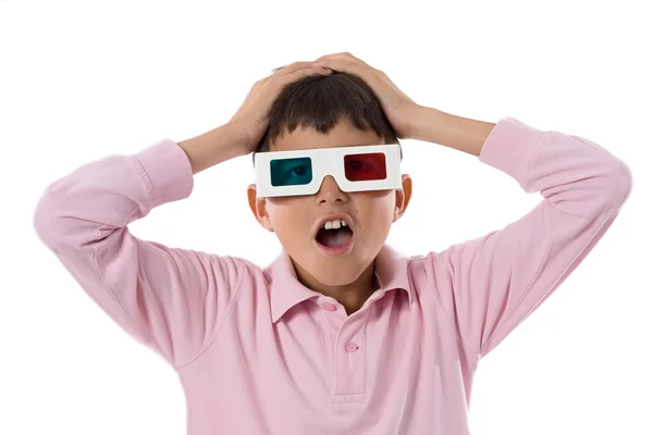 Dziecko odrobina okulary 3d — Zdjęcie stockowe