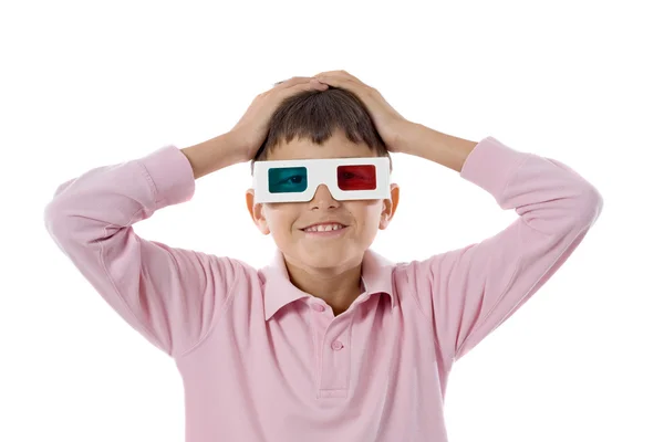 Criança com óculos 3d — Fotografia de Stock