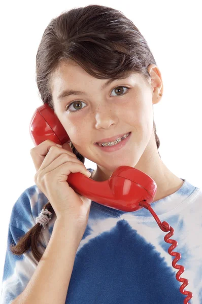 Meisje aan de telefoon — Stockfoto
