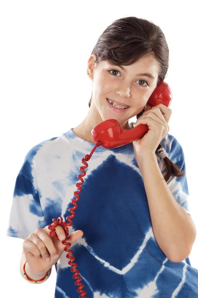 Meisje aan de telefoon — Stockfoto