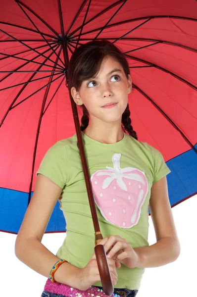 Dziewczyna odrobina parasol — Zdjęcie stockowe