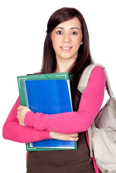 Sırt çantası ile öğrenci kız — Stok fotoğraf