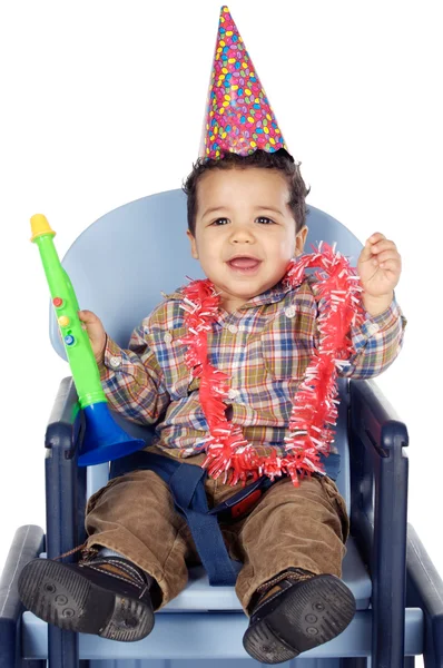 Schattige jongen vieren van uw verjaardag — Stockfoto