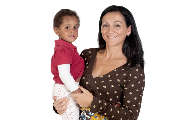 白人の母とアフリカの娘 — ストック写真