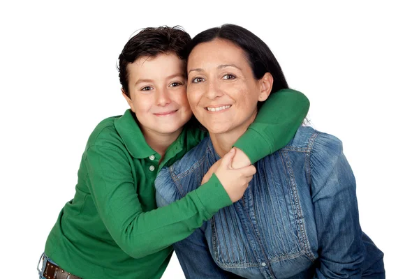 Bedårande mor och hennes vackra son — Stockfoto
