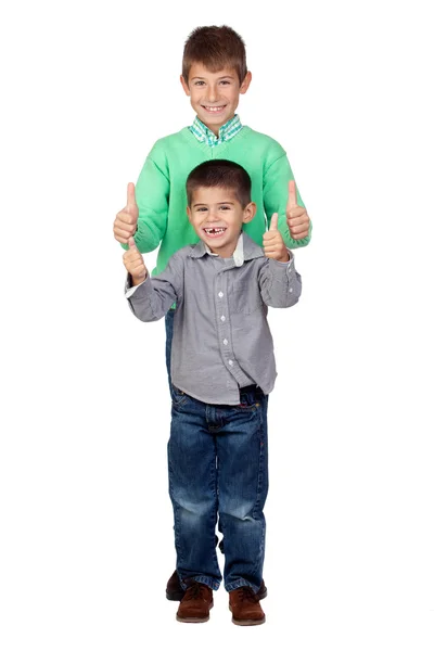 Two funny brothers saying Ok — Stock Photo, Image