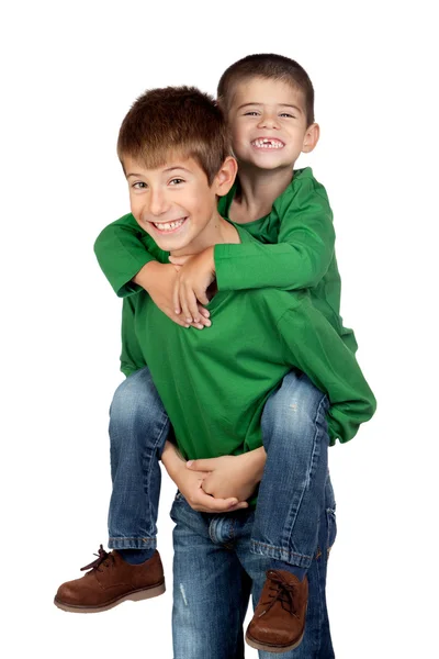 Dois irmãos engraçados — Fotografia de Stock